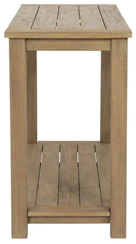 Sunset West Coastal Warm Gray Wooden Outdoor Sofa Table-2