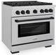 ZLINE Autograph Edition Paramount 36" Satin Stainless Steel Pro Style Dual Fuel Range with Matte Black Accents-1