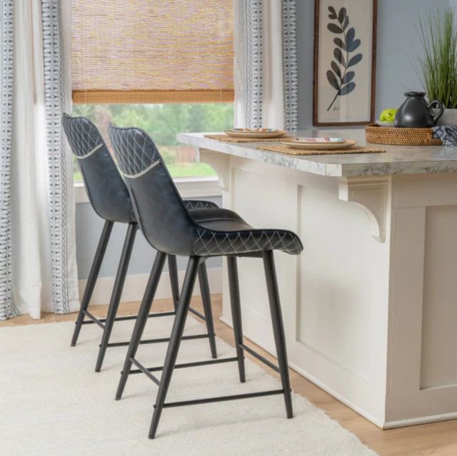 Linon August Black Counter Stool-1