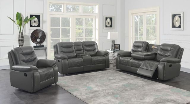 Coaster® Flamenco Charcoal Tufted Upholstered Recliner-4