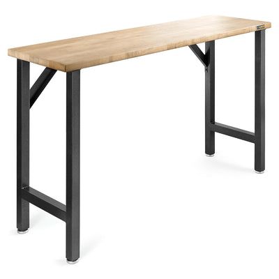 Gladiator® Workbench Hammered Granite 66.5" Wide Hardwood Modular with Black Metal Legs-1
