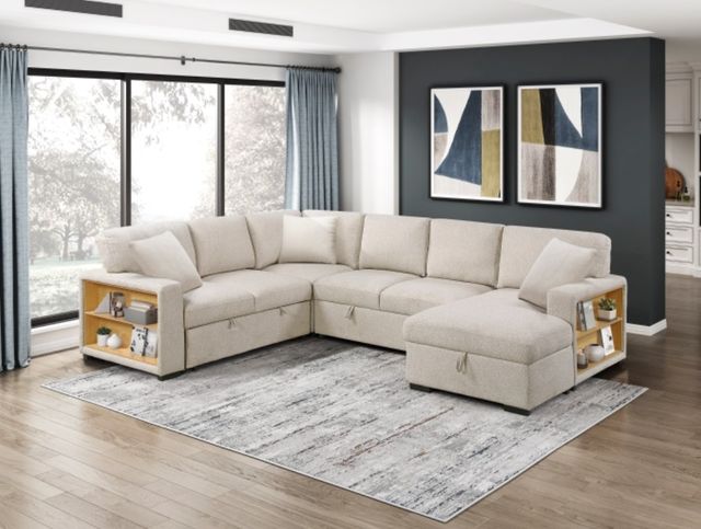 Homelegance® Pompano 4-Piece Beige Right-Arm Facing Sectional and Chaise-1