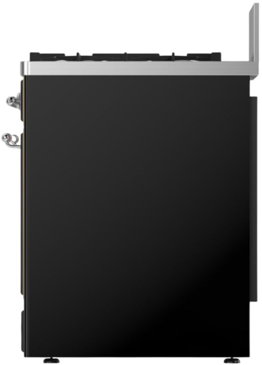 Ilve® Majestic III 30" Glossy Black Pro Style Dual Fuel Natural Gas Range with Triple Glass Door and Chrome Trim-3
