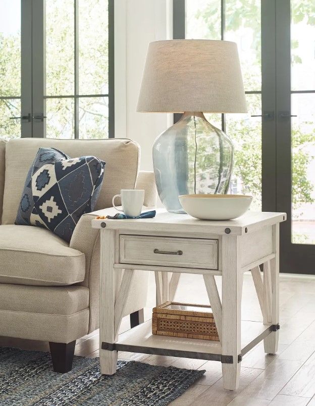 Hammary® Richter Brushed White End Table-1