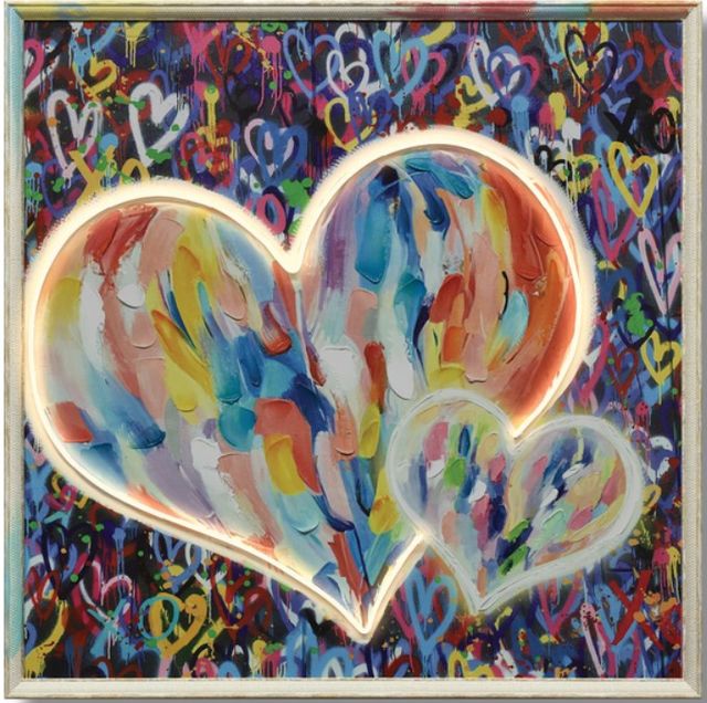 Classy Living Luminous Multicolor Heart Art Wall Art-0
