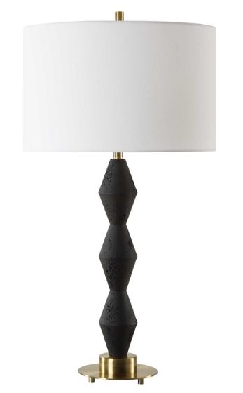 Uttermost® Threefold Black Stone Table Lamp-3