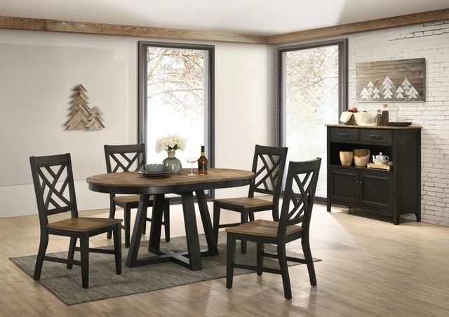 Intercon Harper Brushed Brown/Pecan Round Dining Table-1