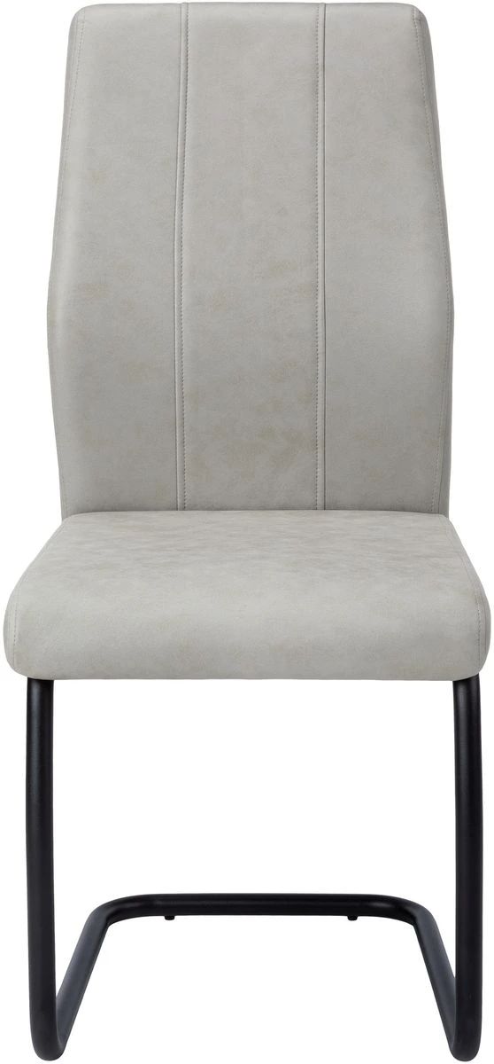 Monarch Specialties Inc. 2-Piece Grey Side Chair Set with Black Metal Bases-2