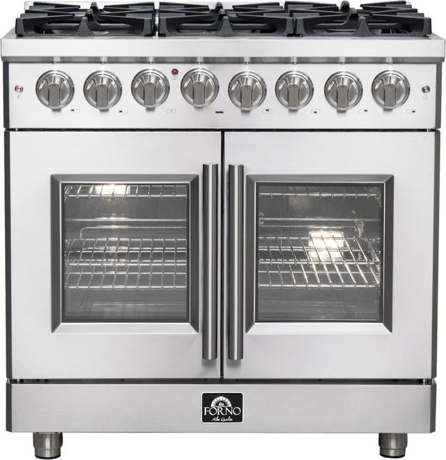 FORNO® Massimo 36" Stainless Steel Pro Style Dual Fuel Range-0
