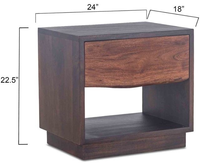 Home Trends & Design San Marino Java Brown/Raw Walnut Nightstand-3