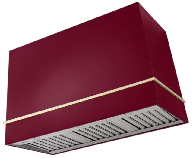 AGA Loge 48" Cranberry Wall Mounted Range Hood with Brushed Nickel Trim-0