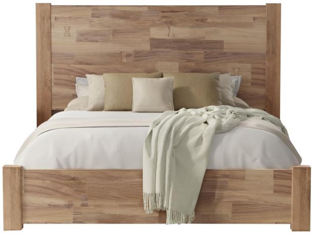 International Furniture Direct Natural Parota Brown Eastern King Panel Bed-2