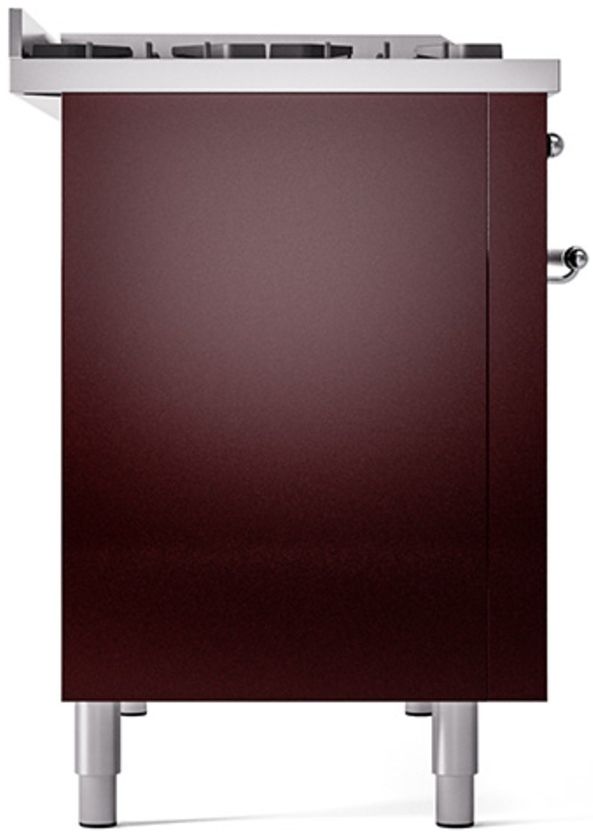 Ilve® Nostalgie II Series 48" Burgundy Pro Style Dual Fuel Range-3