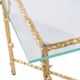 A & B Home Glass Top End Table with Gold Birds Figures Frame -3