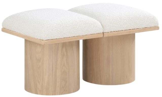 Meridian Furniture Pavilion 2-Piece Cream/Natural 31" Modular Bench Set-0