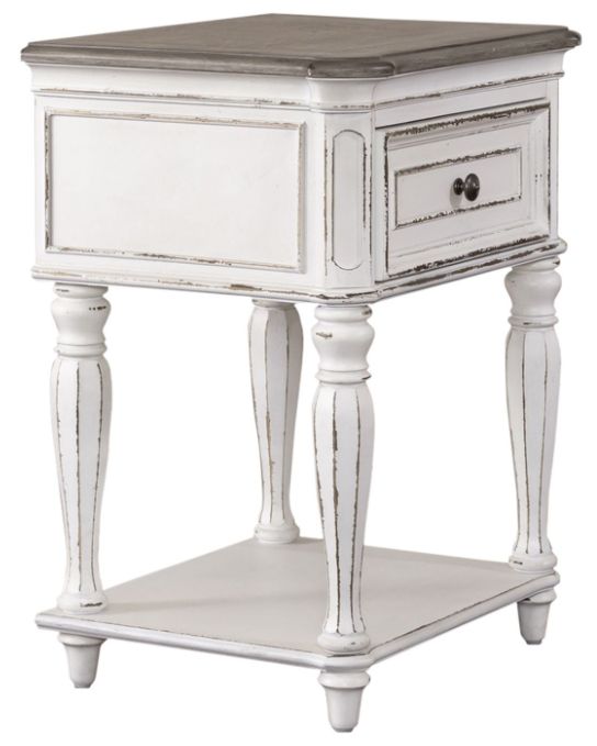 Liberty Furniture Magnolia Manor Antique White/Weathered Bark Open Nightstand-0
