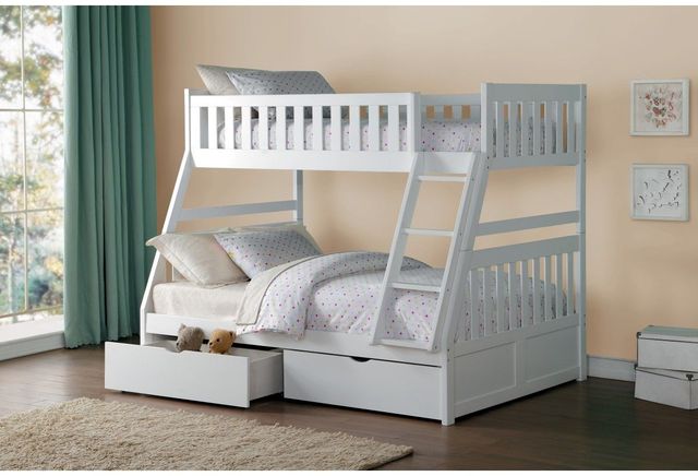 Homelegance® Galen White Youth Twin/Full Storage Bunk Bed-1