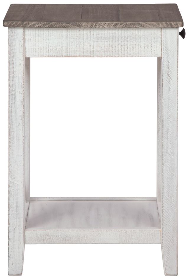 Signature Design by Ashley® Adalane Brown Top Accent Table with White Base-2