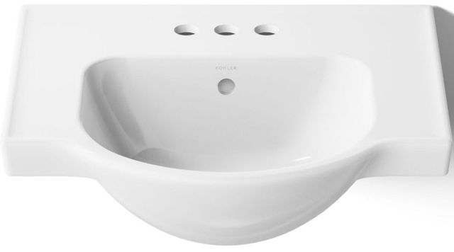 Kohler Veer® White 21" Square Pedestal Bathroom Sink-4