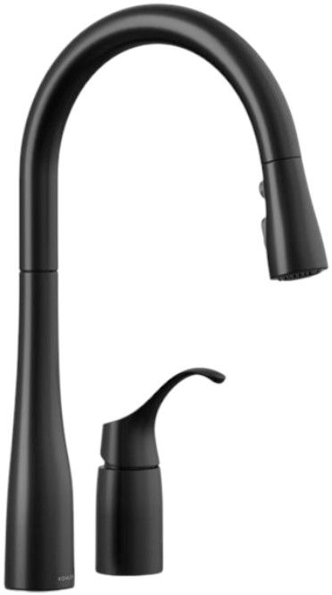 KOHLER® Simplice® Matte Black Kitchen Sink Faucet with 3-Function Sprayhead-0