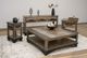 International Furniture Direct Loft Brown Gray Cocktail Table with Black Base-2