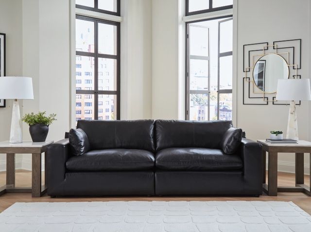 Signature Design by Ashley® Emilia 2-Piece Black Small Spaced Sectional-1