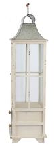 A & B Home Evelyn 2-Piece Distressed White/Gray Enclosed Lantern with Handle and Drawer Set-2