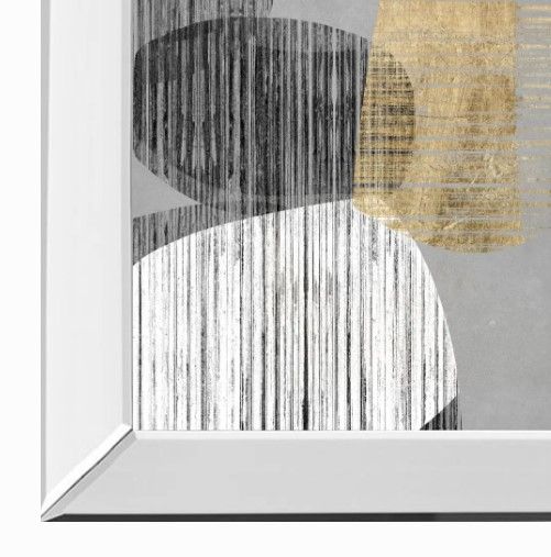 Classy Art Adjacent Shapes II by Jennifer Goldberger Mirrored Frame Wall Art-1