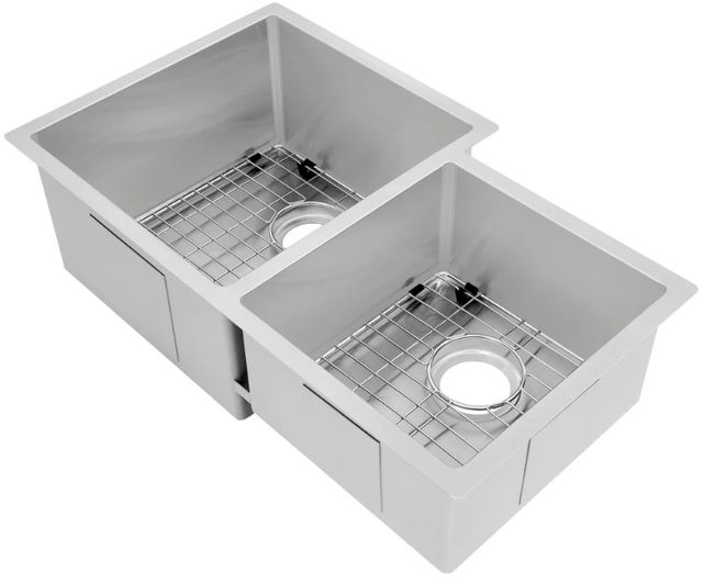 ZLINE Jackson Stainless Steel 32" Undermount Double Bowl Kitchen Sink with Bottom Grid-0