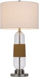 Cal® Lighting & Accessories Everett Brown/Clear/Silver Table Lamp-1