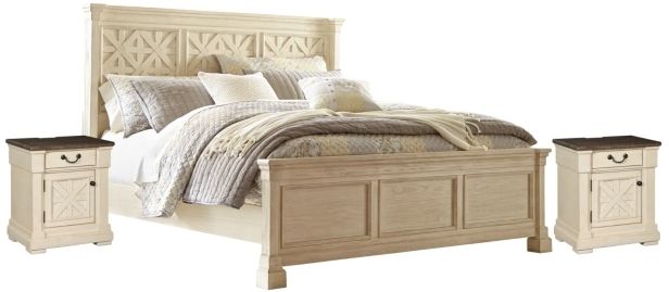 Signature Design by Ashley® Bolanburg 3-Piece Antique White King Panel Bed Set-0