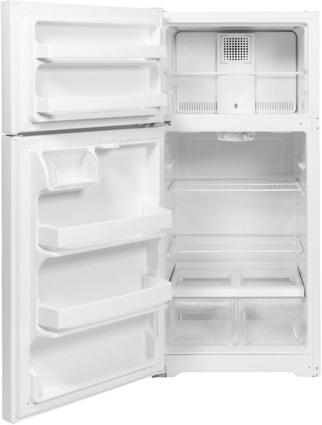 GE® 28" 15.6 Cu. Ft. ENERGY STAR® White Left Swing Top Freezer Refrigerator-1