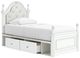 Princess White Twin Upholstered Panel Storage Bed-5