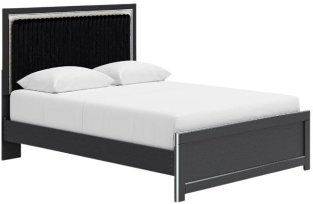 Signature Design by Ashley® Birmonton Black Queen Upholstered Panel Bed-0