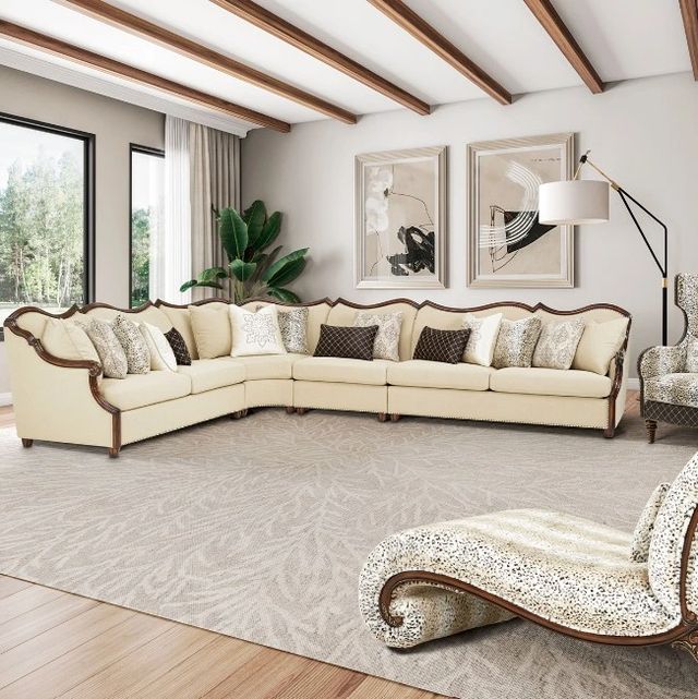 Michael Amini® Chamberi 4-Piece Warm Cognac Sectional-1