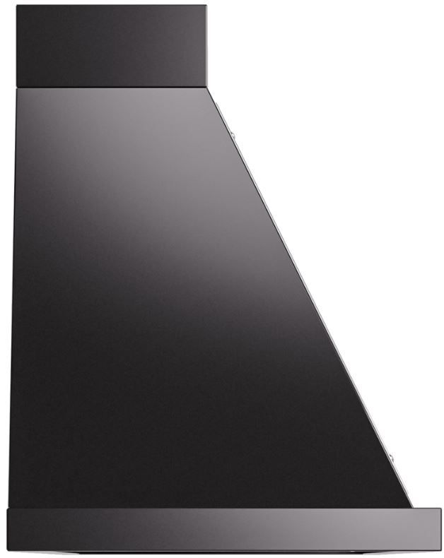 Ilve® Nostalgie II Noblesse 60" Glossy Black Wall Mounted Range Hood with Chrome Trim-2
