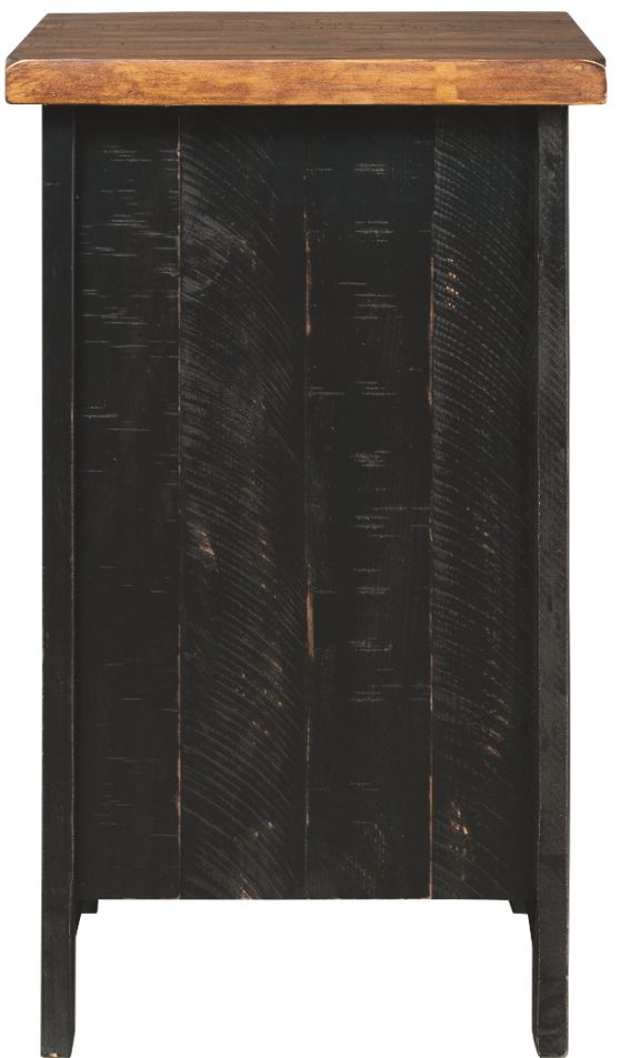 Signature Design by Ashley® Valebeck Light Brown Chairside End Table with Rustic Black Base-2