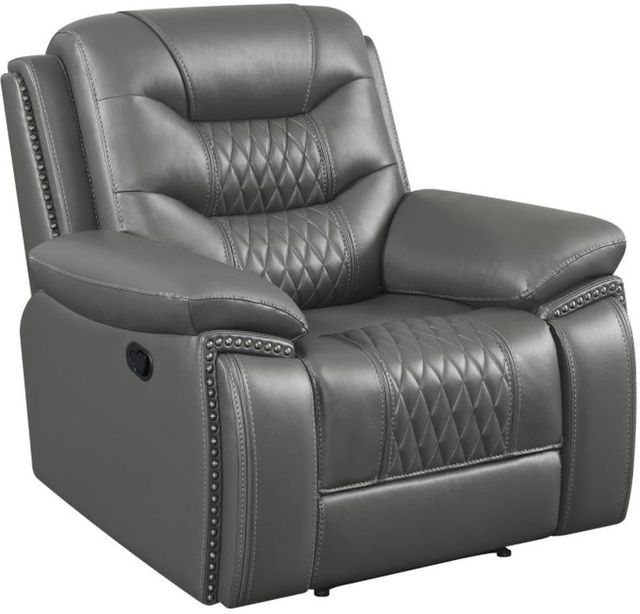 Coaster® Flamenco Charcoal Tufted Upholstered Recliner-0