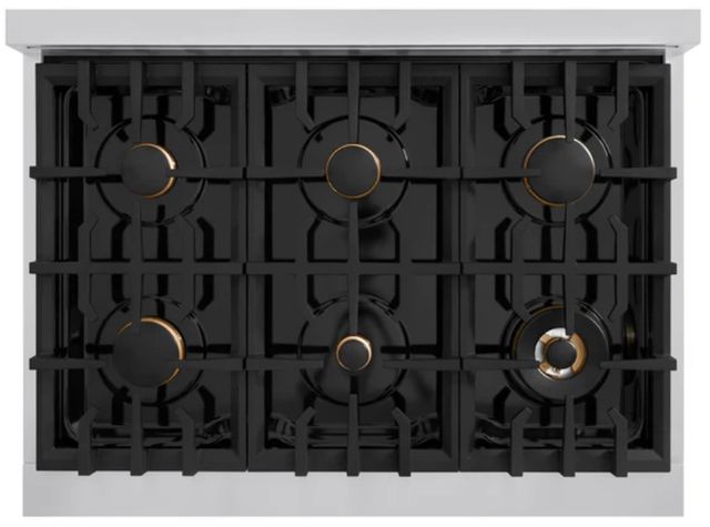 ZLINE Classic Autograph Edition 48" Stainless Steel Pro Style Gas Range with White Matte Door and Matte Black Accents-3