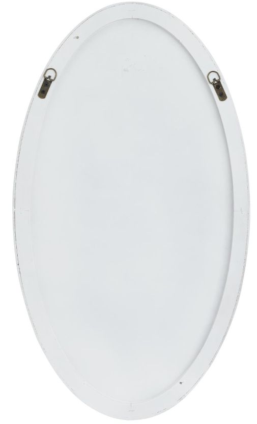 Deco Marche White Oval Thin Minimalistic Frame Mirror-2