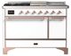 Ilve® Majestic III 48" White Pro Style Dual Fuel Natural Gas Range with Solid Door and Copper Trim-0