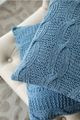 A & B Home Blue Cable Knit Throw Pillow-3
