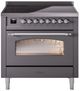 Ilve® Nostalgie II Series 36" Matte Graphite Pro Style Induction Range-0