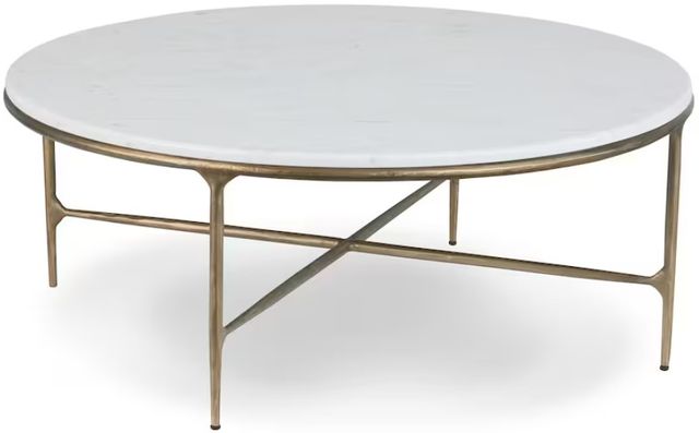 Bassett® Furniture Keswick Bronze/White Round Cocktail Table-0