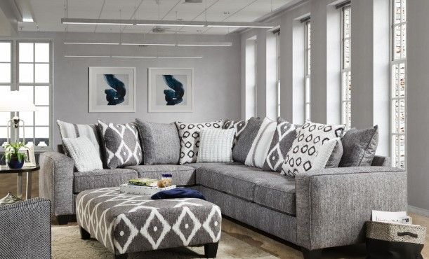 Albany Industries 2-Piece Stonewash Black Sectional-1