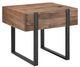 Magnussen Home® Prescott Rustic Honey End Table with Metal Base -0