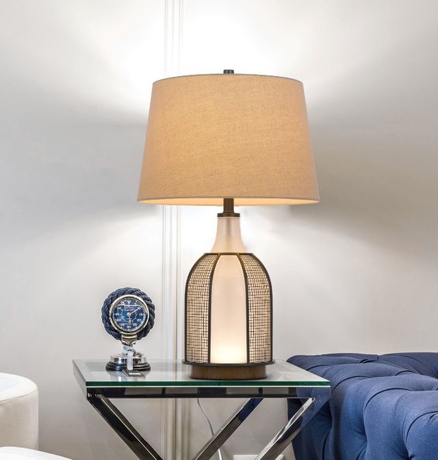 Cal® Lighting & Accessories Morgan Black/Frost Table Lamp-3