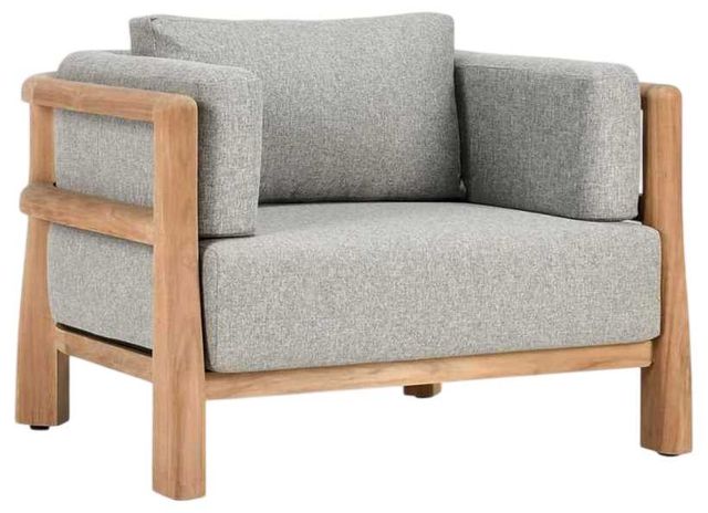 Classic Home Aston Gray/Natural Teak Wood Outdoor Accent Chair-0