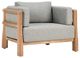Classic Home Aston Gray/Natural Teak Wood Outdoor Accent Chair-0