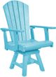 C.R. Plastic Generation Line Turquoise Addy Swivel Dining Arm Chair-0
